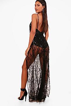 Boohoo Boutique Sequin Strappy Maxi Dress