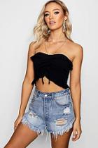 Boohoo Evelyn Ruffle Ruched Strappy Crop