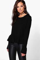 Boohoo Karina Ruffle Sleeve & Hem Jumper