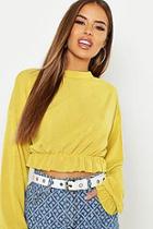 Boohoo Petite Ruched Frill Hem Knitted Top
