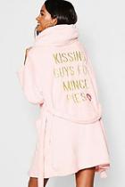 Boohoo Kissing Guys For Mince Pies Dressing Gown