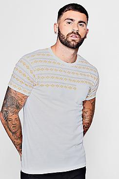 Boohoo Tribal Print Pocket T-shirt