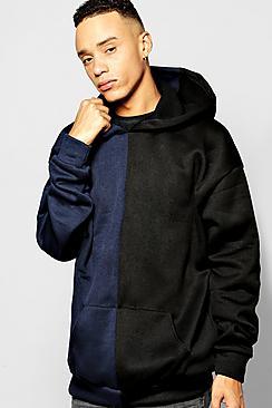 Boohoo Oversized Half & Half Hoodie