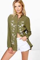 Boohoo Nina Boutique Embroidered Front Shirt