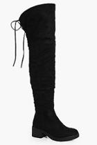Boohoo Angel Faux Fur Lined Chunky Over The Knee Boot