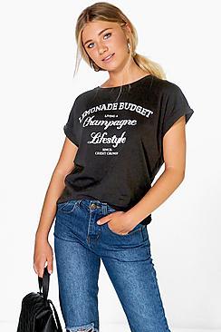 Boohoo Ella Slogan Printed T-shirt