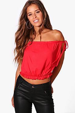 Boohoo Petite Aurora Frill Tie Shoulder Cami