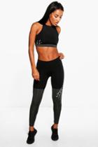 Boohoo Faith Fit Contrast Panel Running Leggings Black
