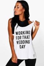 Boohoo Lydia Fit Bridal Running Tank Top White