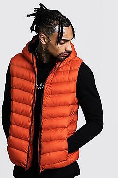 Boohoo Hooded Gilet With Chevron Quilting