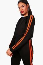 Boohoo Lacey Athleisure Stripe Side Crew Sweat Top
