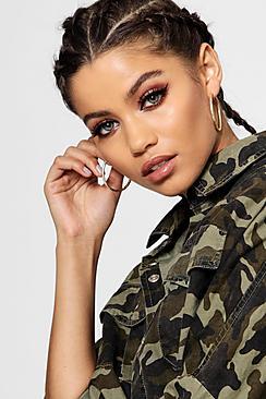 Boohoo Bethany Textured Hoop Earrings