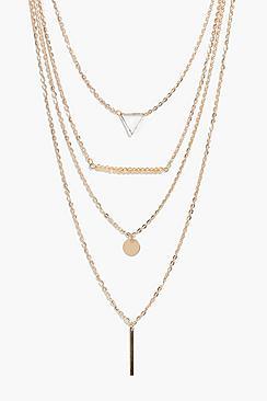 Boohoo Kirsten Layered Moon Charm Necklace