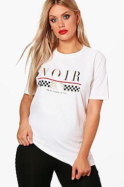 Boohoo Plus Emma 'noir' Printed Tee