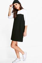 Boohoo Sophia Mono T-shirt Shift Dress Black