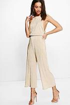 Boohoo Eva Crinkle Drop Arm Culotte Jumpsuit