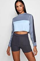 Boohoo Cropped Panelled Sweat