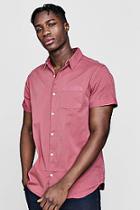 Boohoo Dusky Pink Garment Dyed Short Sleeve Shirt