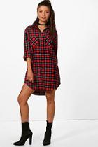 Boohoo Sally Studded Collar Shirt Dress