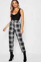Boohoo Woven Tartan Check Drawstring Jogger