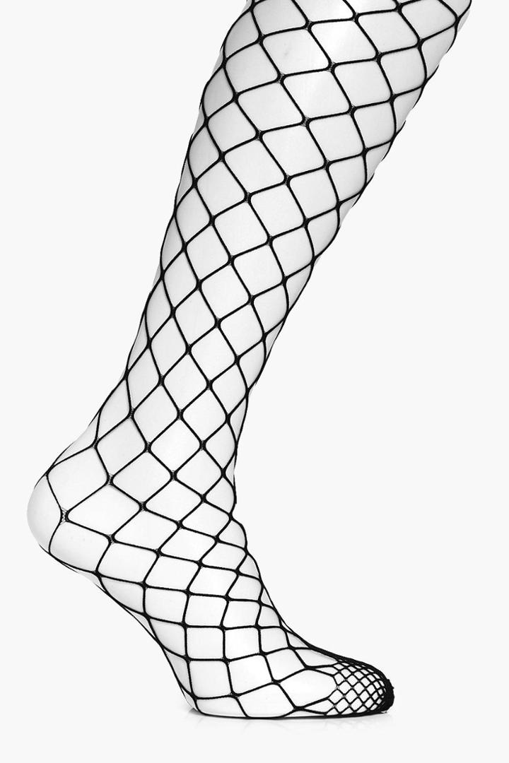 Boohoo Casey Oversized Fishnet Tights Black
