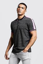 Boohoo Slim Fit Jacquard Polo With Tape Detail