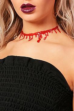 Boohoo Halloween Blood Drip Choker