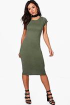 Boohoo Lucie Cap Sleeve Midi Dress