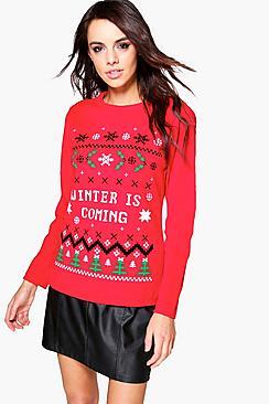 Boohoo Abigail Winter Is Coming Christmas Jumper
