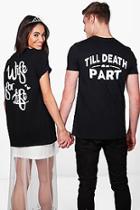 Boohoo Tabitha His And Hers Bridal T-shirt