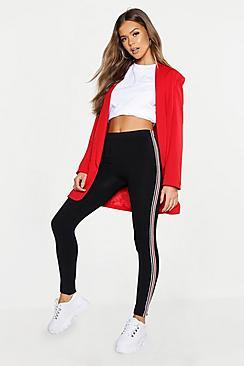 Boohoo Fleece Lined Sports Stripe Legging