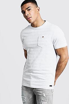 Boohoo Crew Neck Waffle T-shirt With Pocket