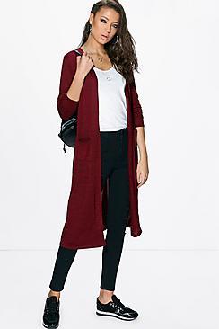 Boohoo Tall Lola Slub Longline Cardigan