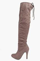 Boohoo Isla Stretch Over Knee Pointed Boot