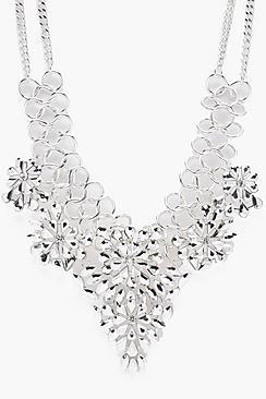 Boohoo Louise Statement Diamante Floral Necklace