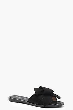 Boohoo Kayla Wrap Front Stud Sliders