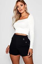Boohoo Plus Horn Button Detail Tailored Shorts