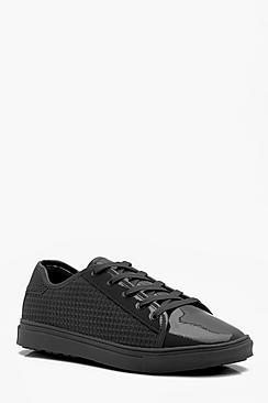 Boohoo Lace Up Texture Trainer