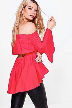 Boohoo Emilia Open Back Bardot Tunic