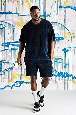 Boohoo B&t Quavo Tie Dye Velour T-shirt & Short Set