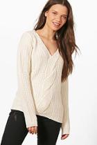 Boohoo Lena Half Cardigan Knit Jumper