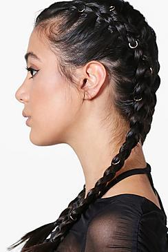 Boohoo Scarlett Simple Hair Rings 10 Pack