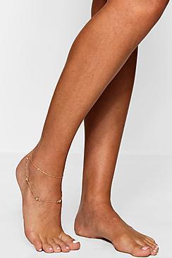 Boohoo Yasmin Double Layer Diamante Detail Anklet