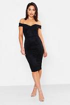 Boohoo Lace Sweetheart Neck Midi Dress