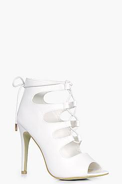 Boohoo Rosie Cage Lace Up Heels