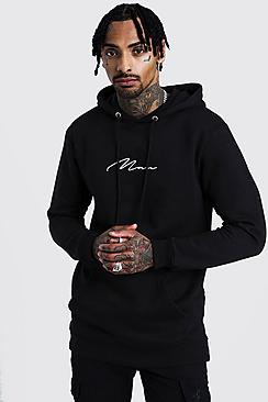 Boohoo Longline Man Signature Hoodie