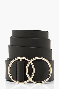 Boohoo Gold Double Ring Boyfriend Belt