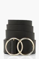 Boohoo Gold Double Ring Boyfriend Belt