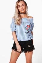 Boohoo Emily Embroidered Gypsy Top