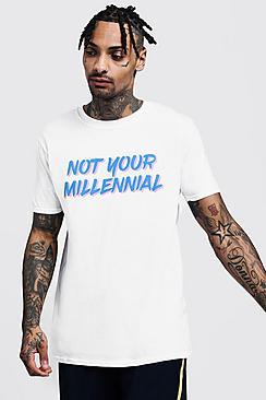 Boohoo Not Your Millennial Printed Loose Fit T-shirt